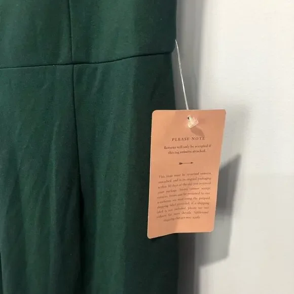 BHLDN Rossi Crepe Maxi Dress Gown Dark Green Size US 12 - Picture 11 of 14